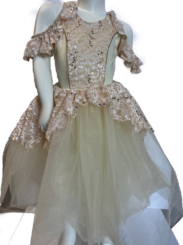 Elegance Ivory Sequin Dance Costume (Child)