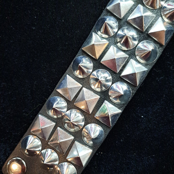 Pyramid/Cone Studded Bracelet (3-row)