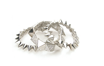 Spike Bangle Bracelet (Silver)