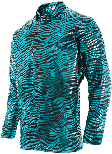 Metallic Tiger Print Disco Shirt (Adult)