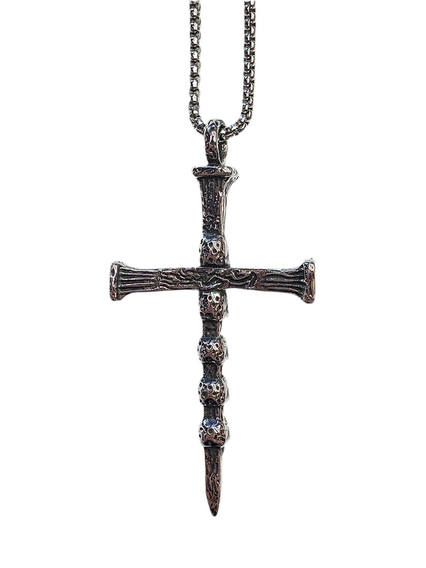 Stainless Steel Death Skull Cross Necklace