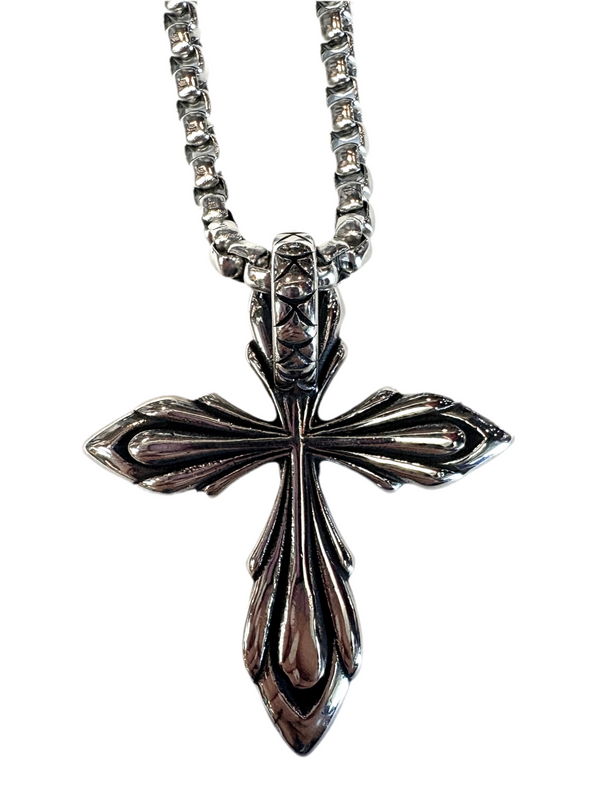 Stainless Steel Elven Blue Stone Necklace