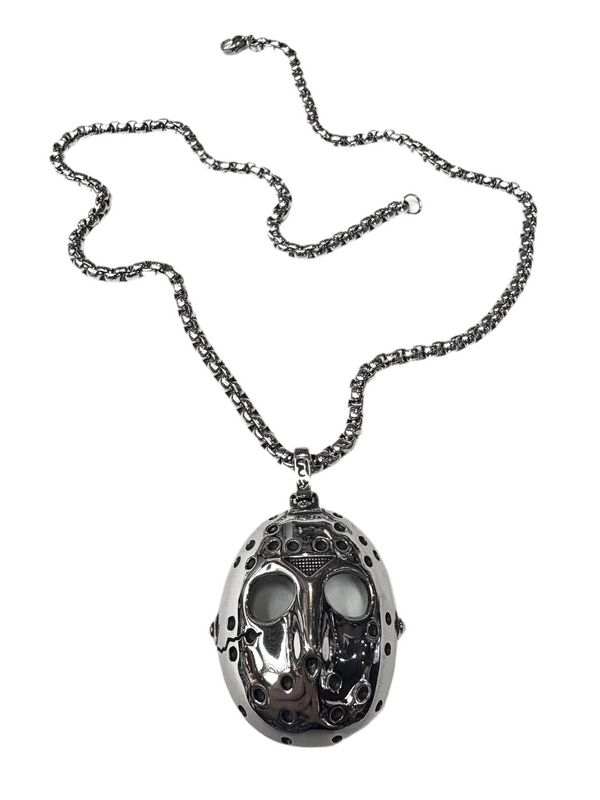 Stainless Steel Jason Hockey Mask Necklace
