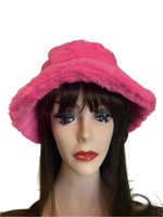 Neon Pink Fuzzy Bucket Hat