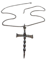 Stainless Steel Death Skull Cross Necklace