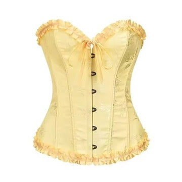 Pastel Brocade Corset (Yellow)