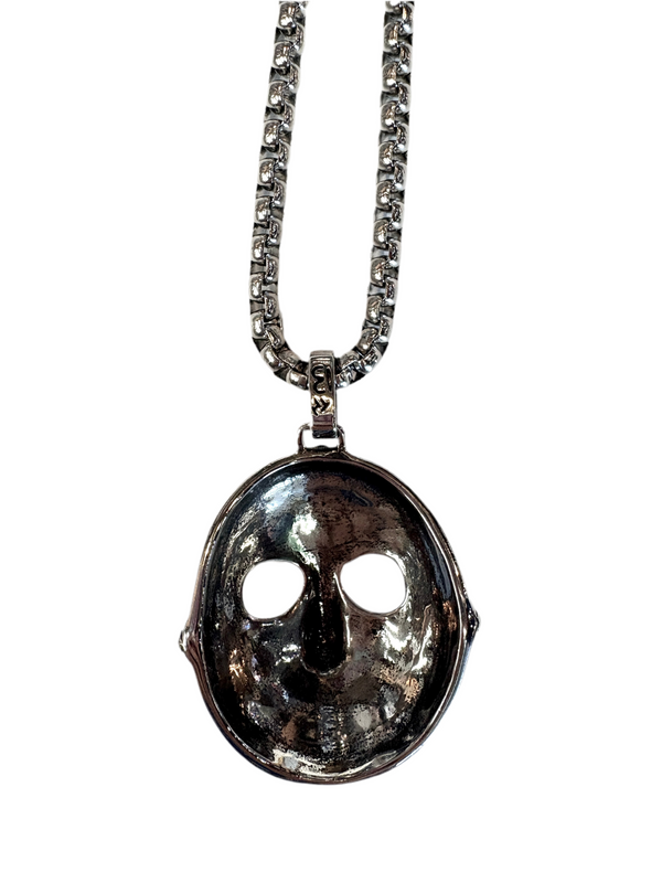 Stainless Steel Jason Hockey Mask Necklace