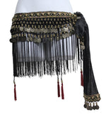 Tribal Fringe Velvet Coin Scarf
