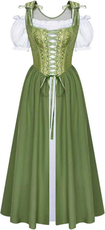 Renaissance Corset Bodice & Overdress (Green)