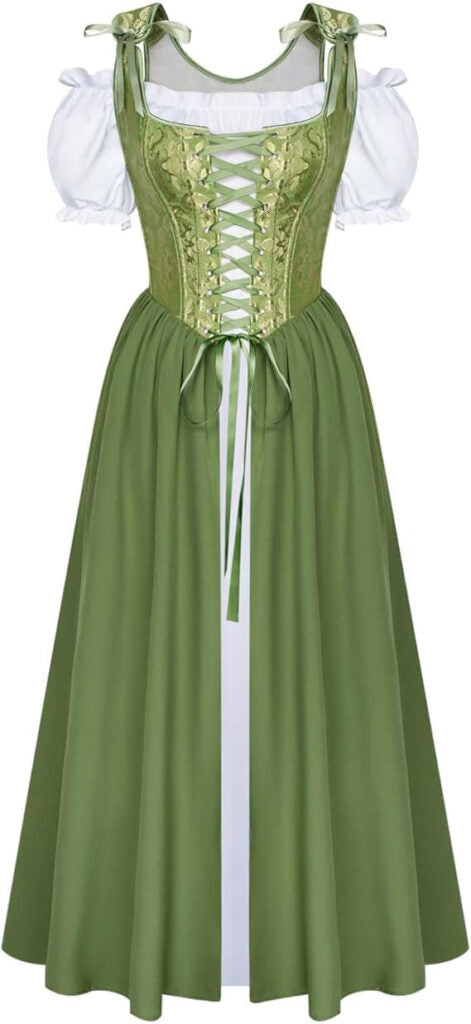 Renaissance Corset Bodice & Overdress (Green)