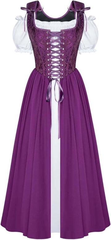 Renaissance Corset Bodice & Overdress (Purple)