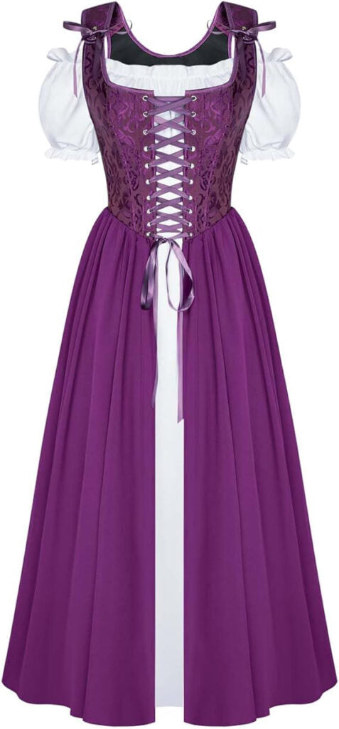 Renaissance Corset Bodice & Overdress (Purple)