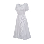 Cotton Chemise Ruche Dress (White)