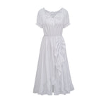 Cotton Chemise Ruche Dress (White)