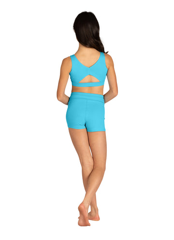 Evlynn Crop Top (Child, Blue Lagoon)