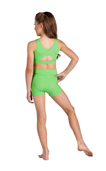 High Waist Booty Shorts (Child, Green)