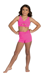 Evlynn Crop Top (Child, Neon Pink)