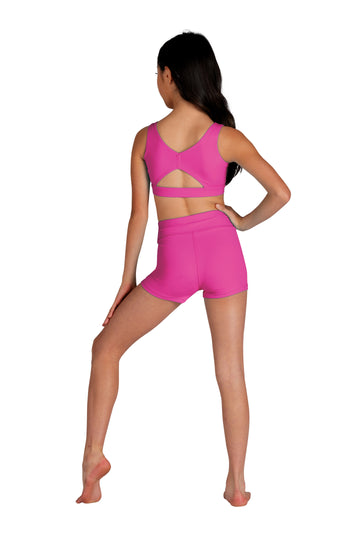 Evlynn Crop Top (Child, Neon Pink)