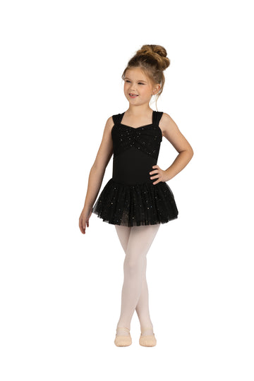 Minka Glitter Tank Tutu Dress (Black)