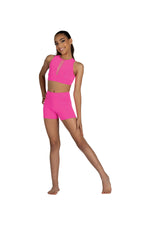 Neon Pink High Waist Booty Shorts (Child)
