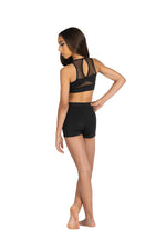 Rue Mesh Cutaway Crop Top (Black)