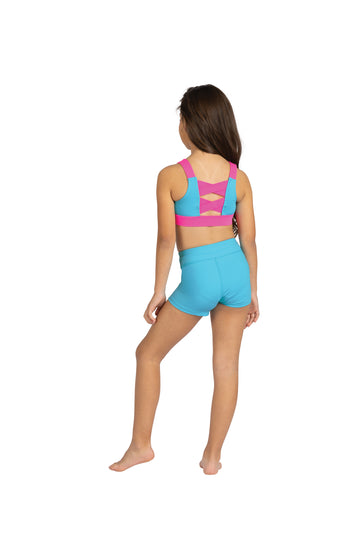 Dakota Two Tone Crop Top (Blue/Pink)