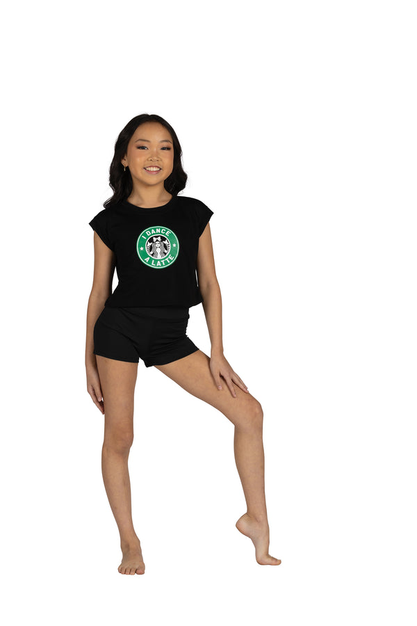"I Dance a Latte" Top (Child, Black)