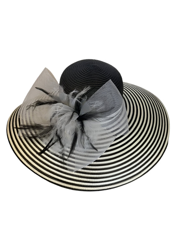 Black White Picture Fascinator Hat