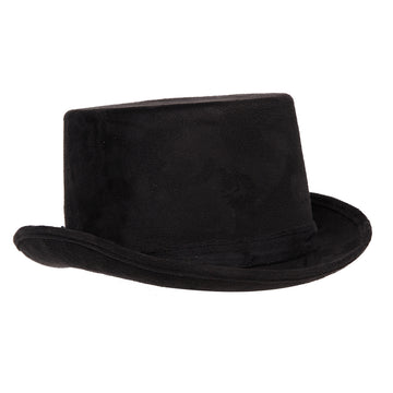 Black Sueded Leatherlike Top Hat