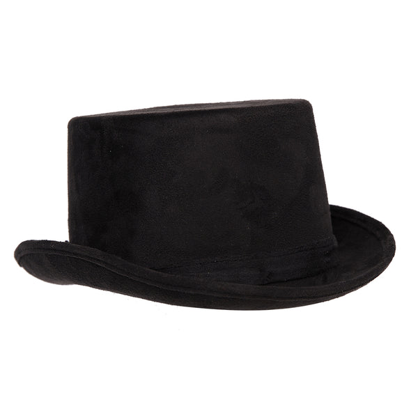 Black Sueded Leatherlike Top Hat