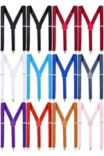 Y-Back Solid Color Suspenders