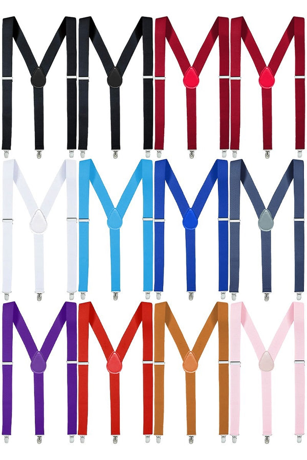 Y-Back Solid Color Suspenders