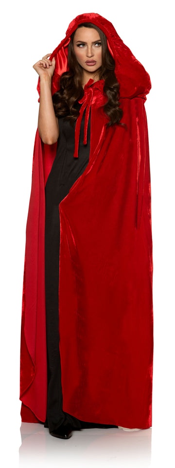 Deluxe Hooded Velvet Cape (Red)