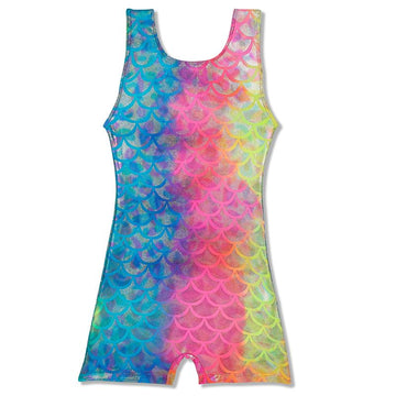 Mermaid Shadow Foil Gymnastics Biketard (Child)