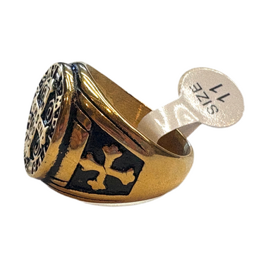 Gothic Cross Golden Ring