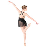 Black Wide Strap X-Back Built in Bra Leotard (Adult)