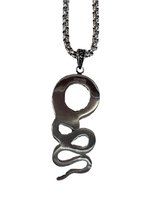 Stainless Steel Swirl Serpent Necklace