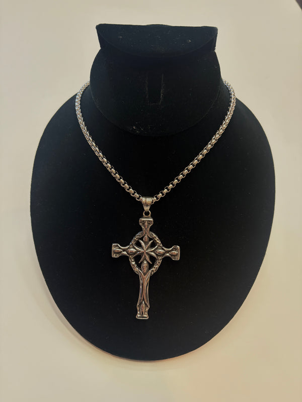 Stainless Silver Celtic Cross Necklace