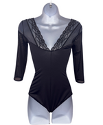 Jules Lace 3/4 Sleeve Leotard by Lulli LUB699 (Black)