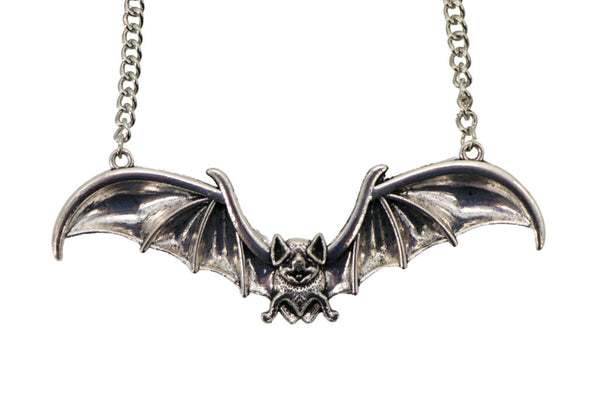 Silver Bat Necklace