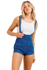 Denim Shorts With Suspenders