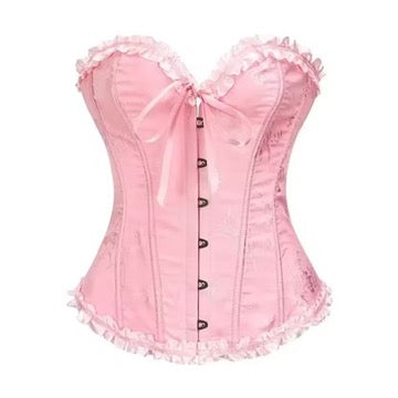 Pastel Brocade Corset (Light Pink)