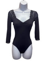 Jules Lace 3/4 Sleeve Leotard by Lulli LUB699 (Black)