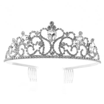 Teardrop Heart Rhinestone Tiara