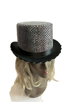 Sombrero de copa de lentejuelas negro