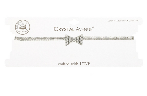 Rhinestone Bow Choker