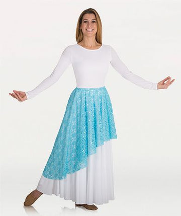 Asymmetrical Lace Long Skirt Overlay (Child)