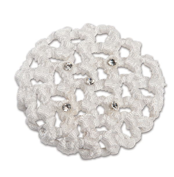 Crocheted Bun Cover with Rhinestones