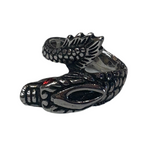 Dragon Wrap Red Stone Silver Ring