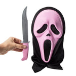 Pink Ghost Face Scream Mask and Knife Set